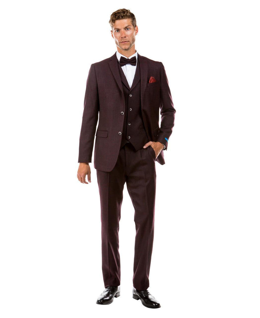 Mens burgundy deals tweed suit