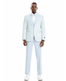 Tazio Skinny Fit Honeycomb Textured Suit, Sky Blue - Julinie