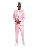 Tazio Skinny Fit Suit U-Shape Vest, Shiny Rose