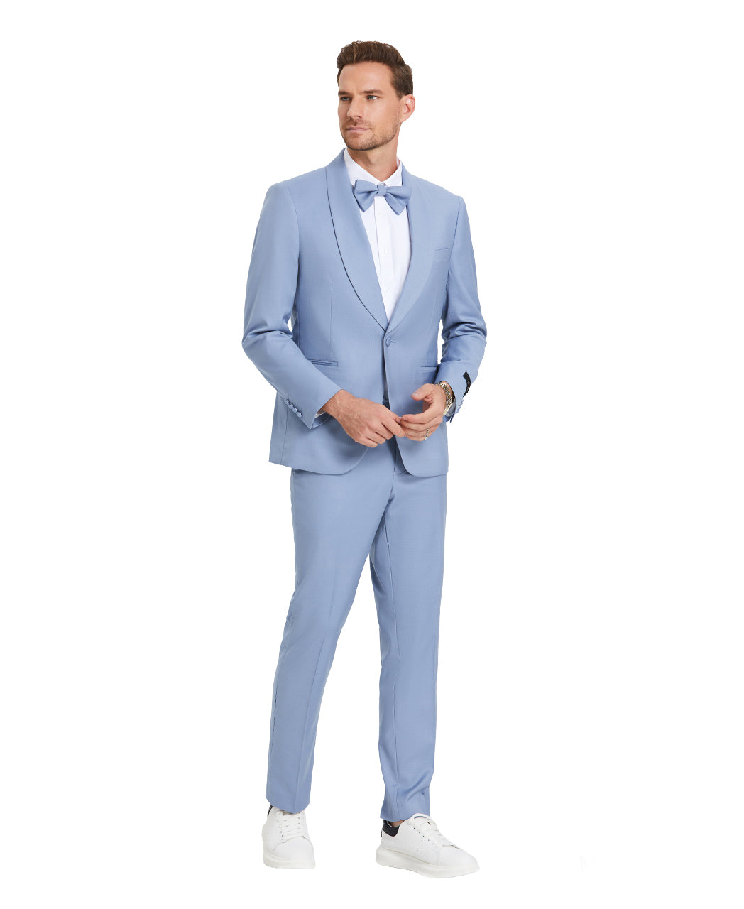 Tazio Skinny Fit Suit Shawl Collar, Beau Blue
