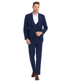 Tazio Skinny Fit Suit Window Plaid, Blue