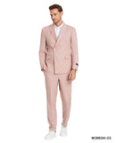 Tazio Skinny Fit Pinstripe Double-breasted Suit, Rose