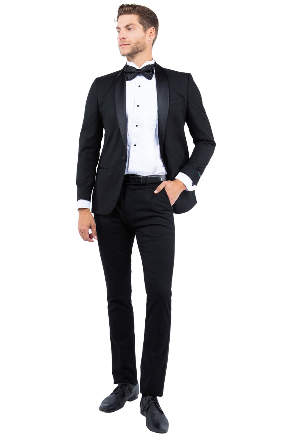 Black Zegarie Shawl Collar Tuxedo Jacket For Men MJT366-01