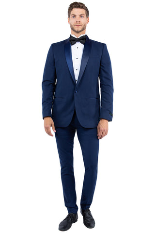 Navy Zegarie Shawl Collar Tuxedo Jacket For Men MJT366-02