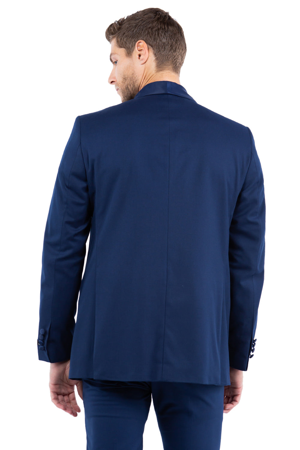Chaqueta de esmoquin con cuello chal azul marino Zegarie para hombre MJT366-02