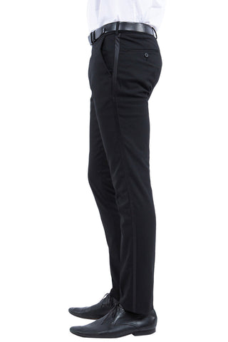 Zegarie Slim Fit Tuxedo Separates Pants, Black w/ Satin Trim