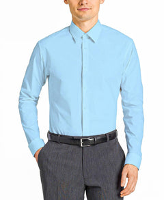 A man wearing a Sky Blue Office Dress Shirt.