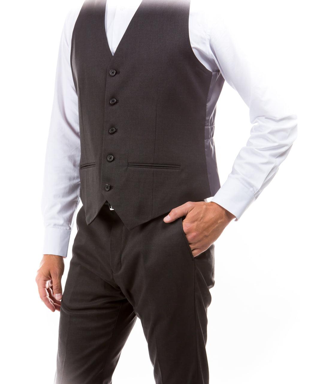 A picture of A Vest colored Gunpowder Grey from the Suits & Separates Collection By Zegarie (brand).