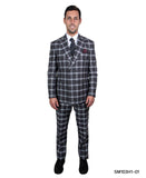 Stacy Adams Hybrid Fit Double-Breast Suit, Neutral Plaid - Julinie