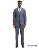Stacy Adams Hybrid-Fit Vested Suit, Windowpane Blue