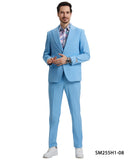Stacy Adams Hybrid Fit U-Shaped Vested Suit, Sky Blue