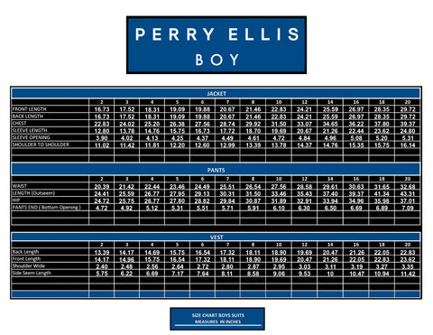 Perry Ellis Slim Fit Boys Suit 5 Piece Set Sizes 2 20 Royal